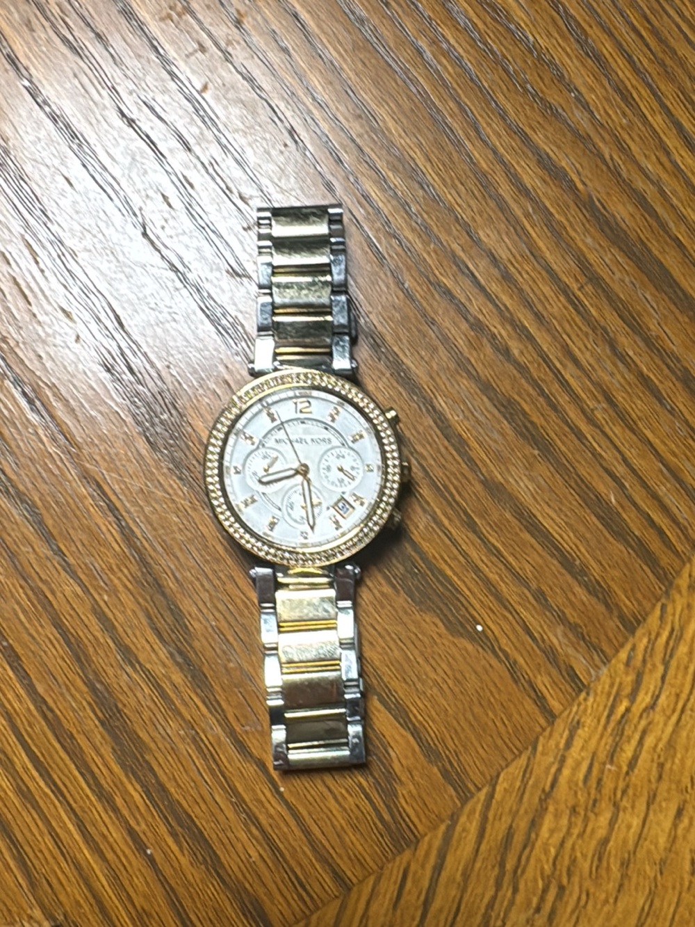 Michael Kors Two-Tone Gold and Silver Crystal-Trim Watch